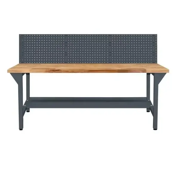 Letzte Chance Werkbank / Arbeitstisch mit Lochwand, RAL7016, H850xT750xL2000mm